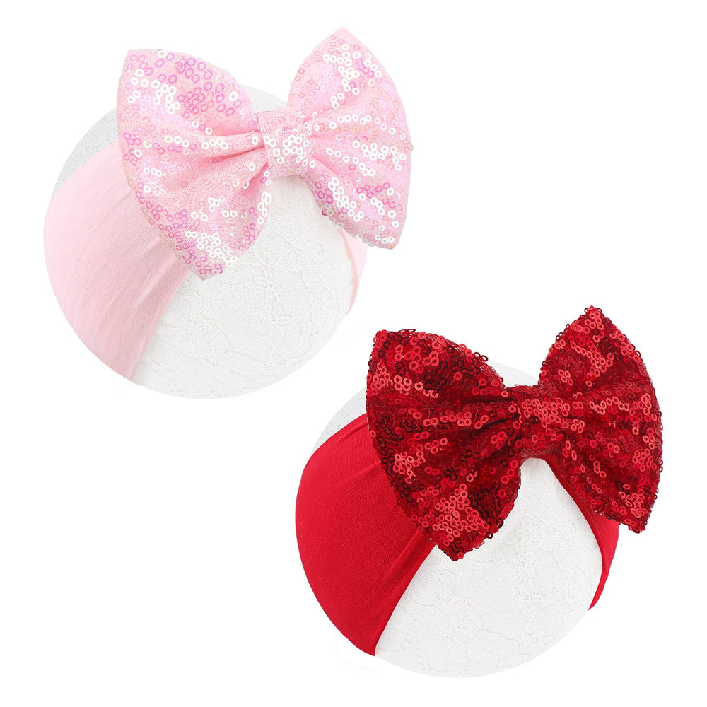 Lanmerry two-color bows front view offers outfit-ready sparkle.