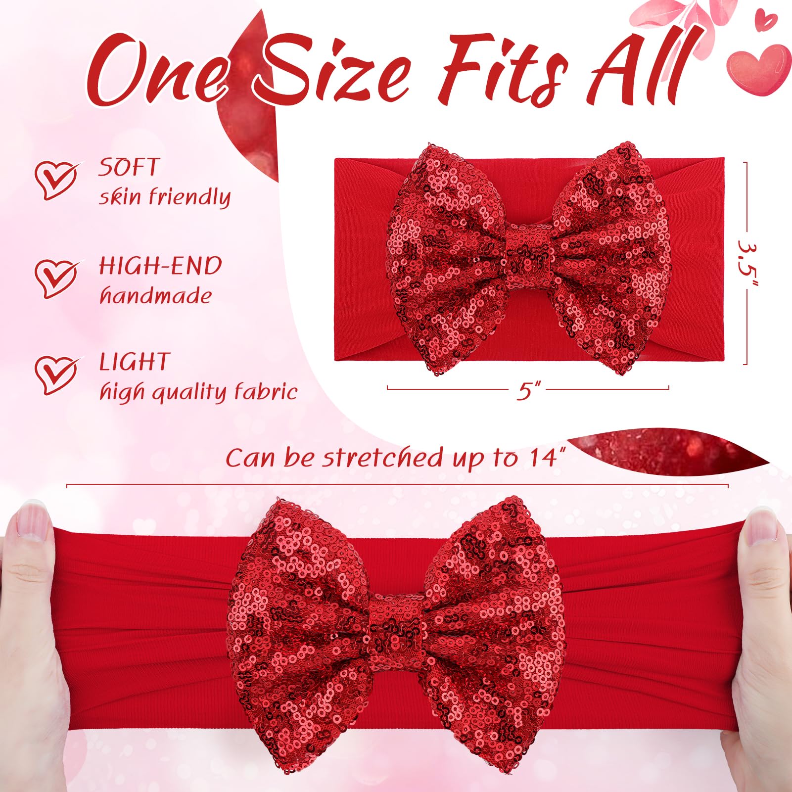 Lanmerry two-color bows side view enables secure wear without slipping.