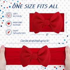 Lanmerry cheer bows headband closeup highlighting fabric texture for holiday outfits.