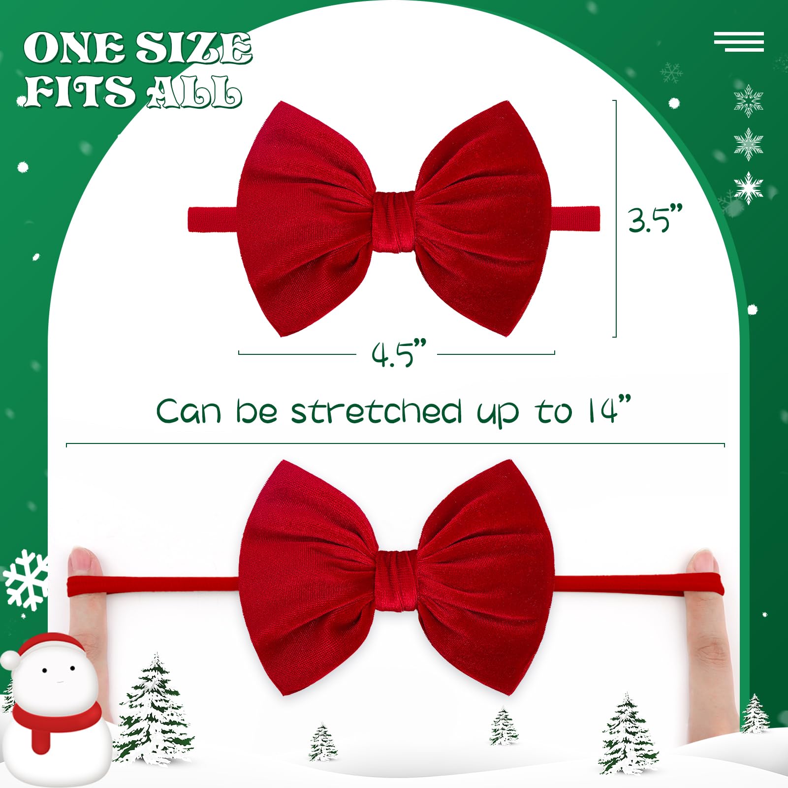 Lanmerry Christmas baby bows closeup velvet bow highlights soft texture