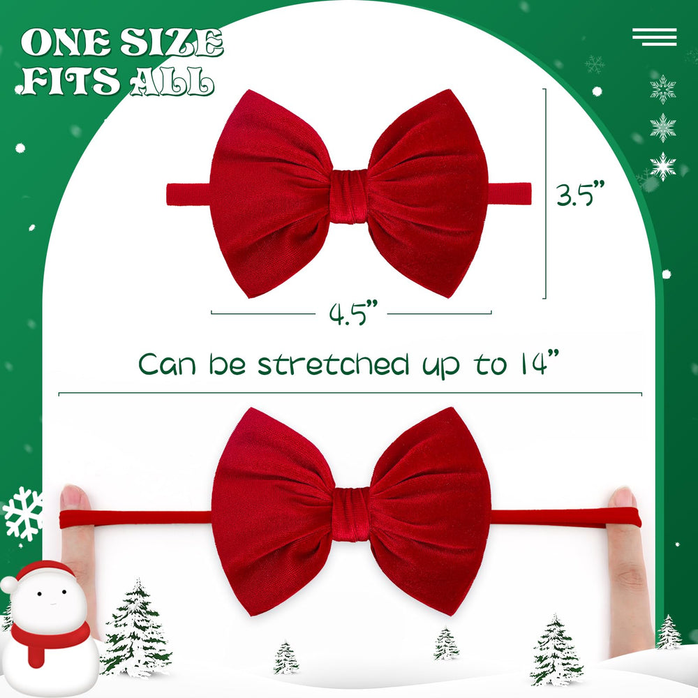 Lanmerry Christmas baby bows closeup velvet bow highlights soft texture