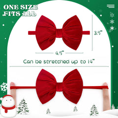 Lanmerry Christmas baby bows closeup velvet bow highlights soft texture