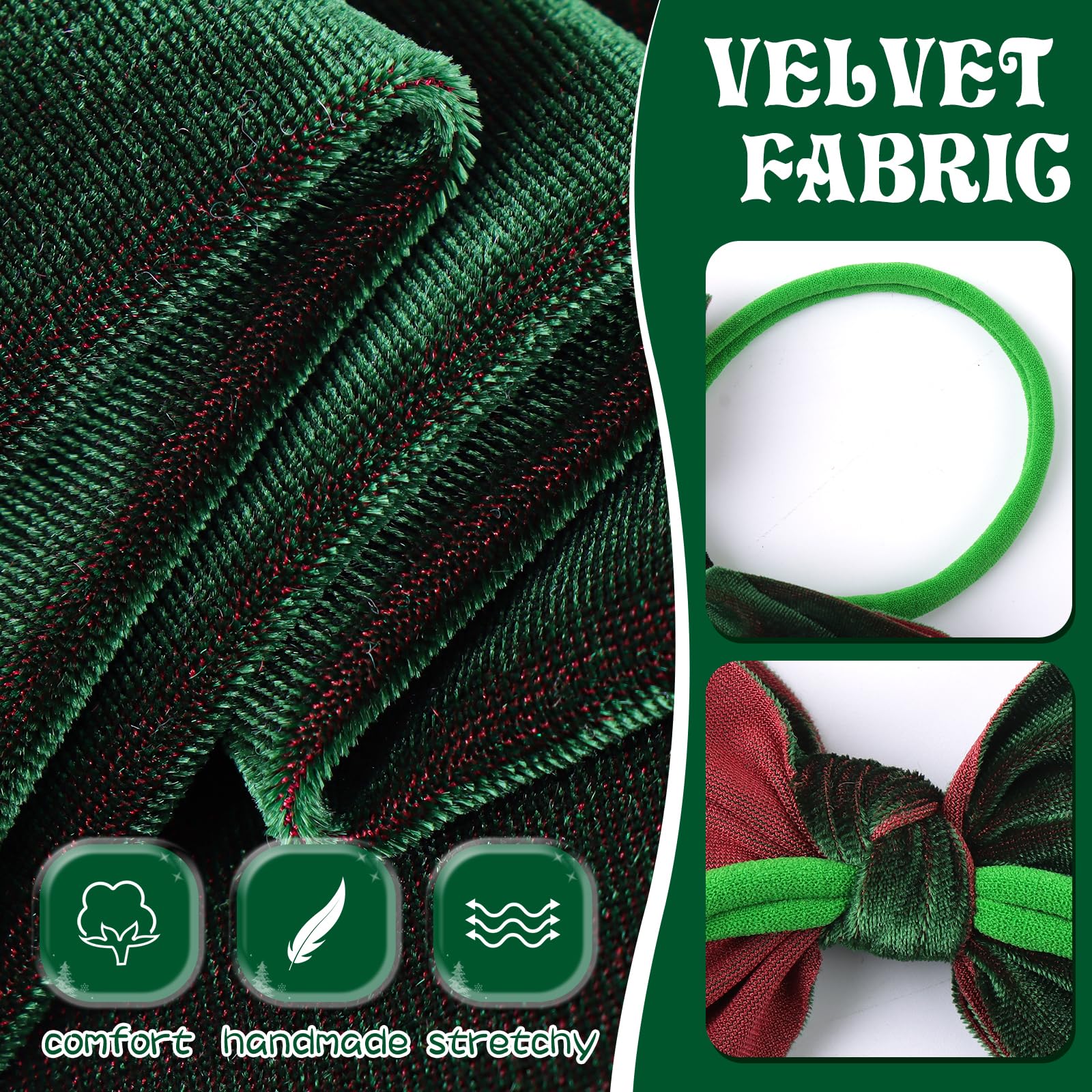 Lanmerry Christmas baby bows elastic nylon headband ensures gentle secure fit