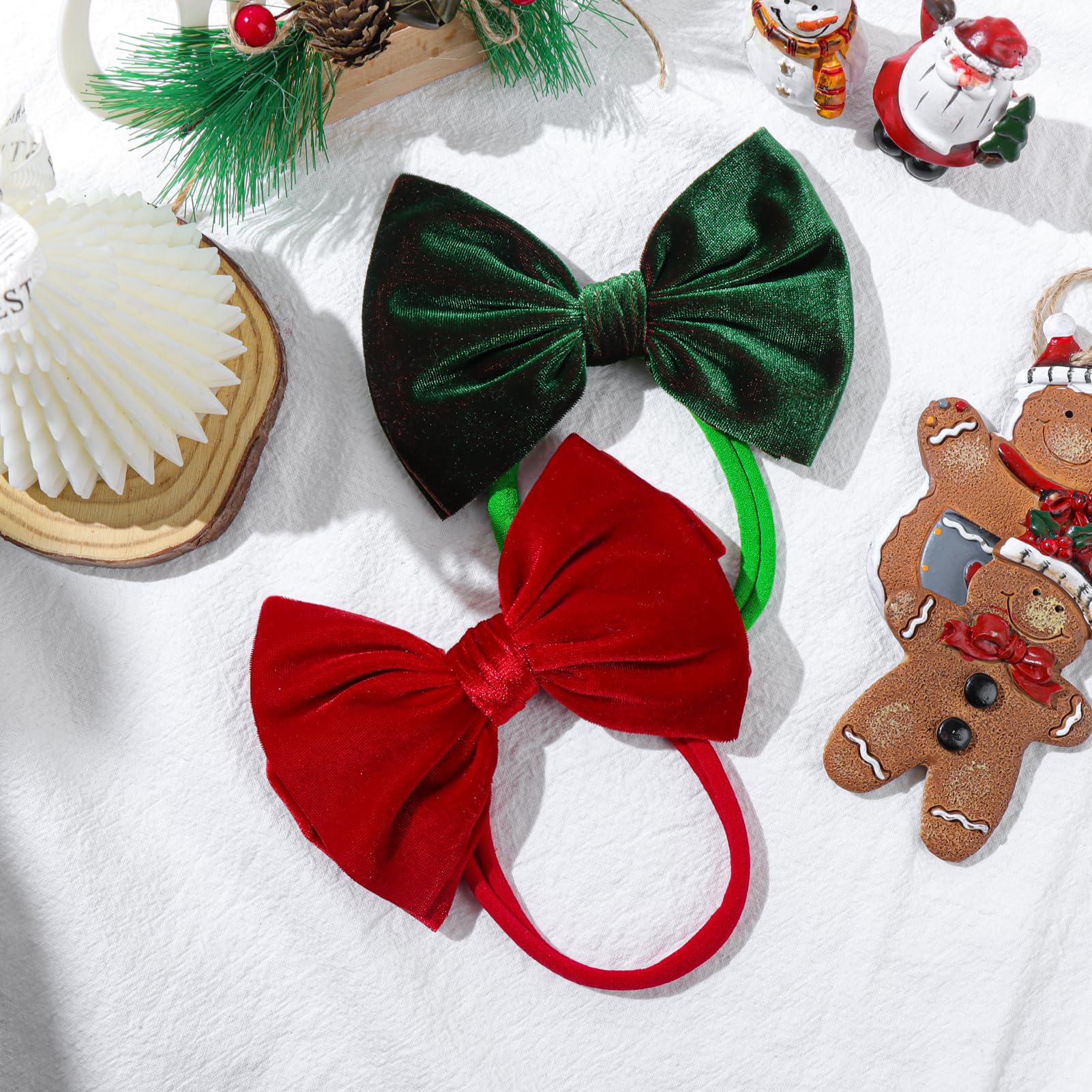 Lanmerry Christmas baby bows winter outfit accessory for cozy photos