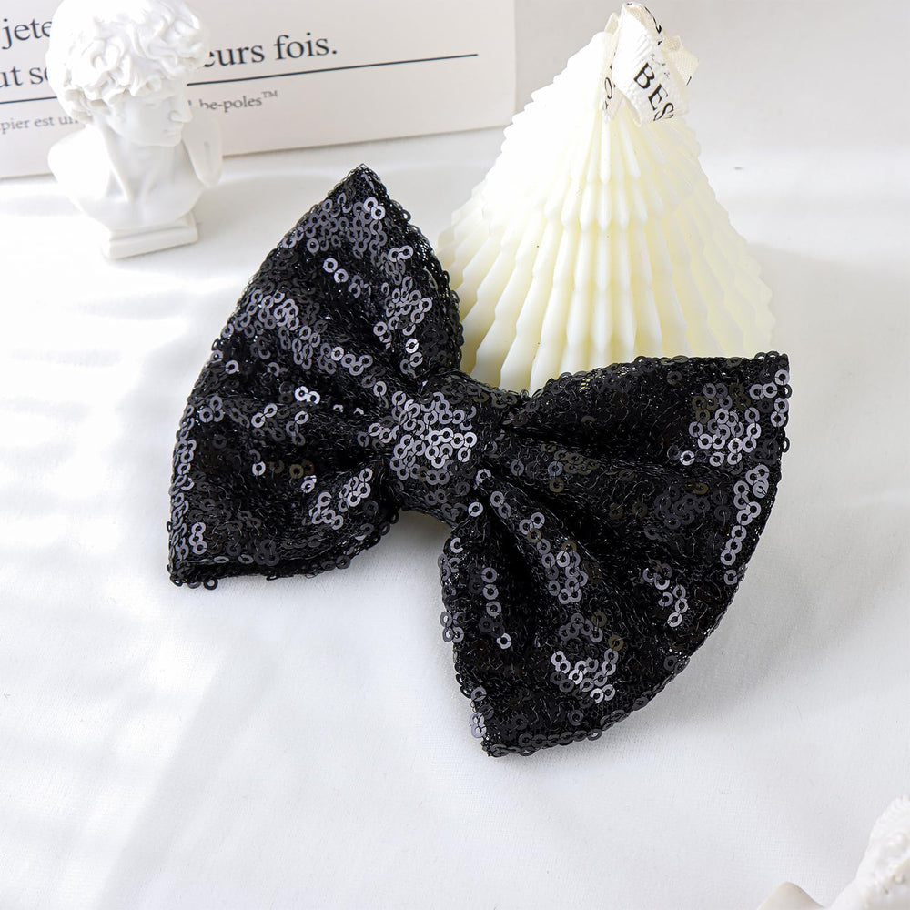 Lanmerry durable sequin fabric bow designed to last through active play