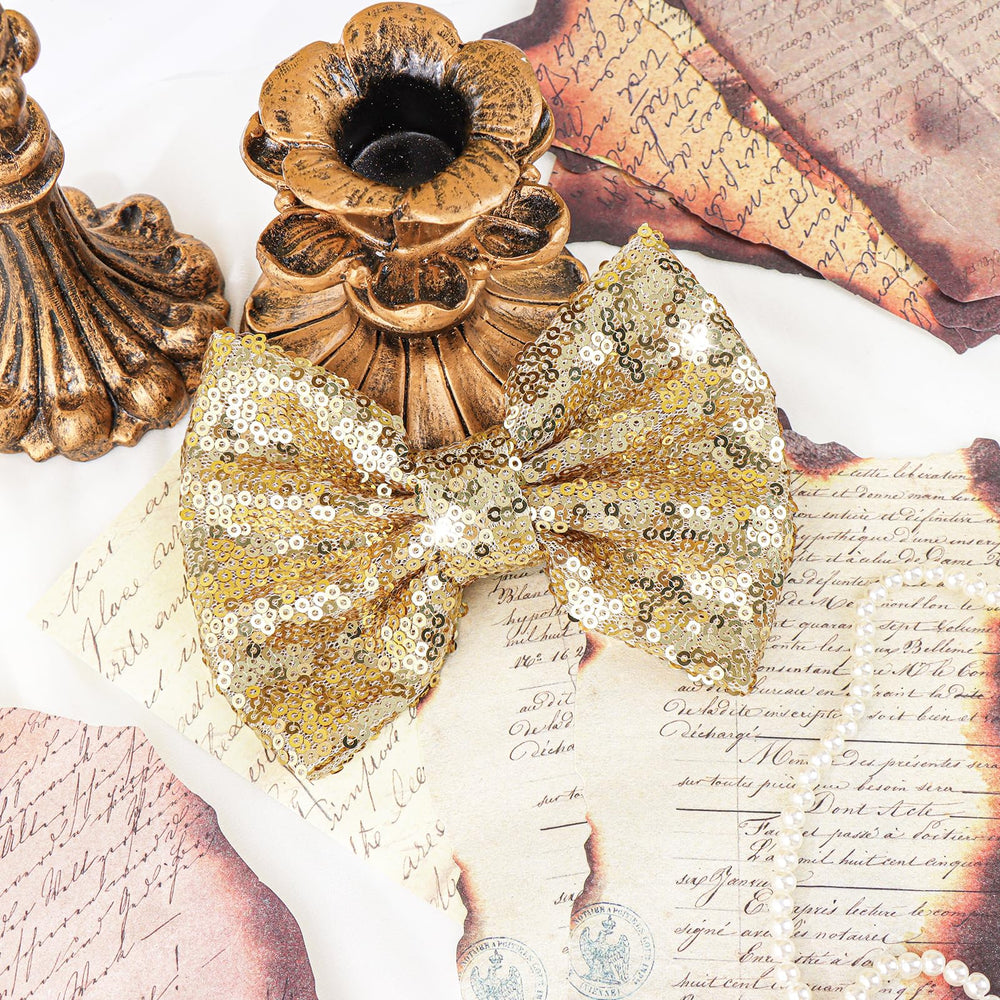 Lanmerry gold hair bow dress-up use case for holidays and celebrations.
