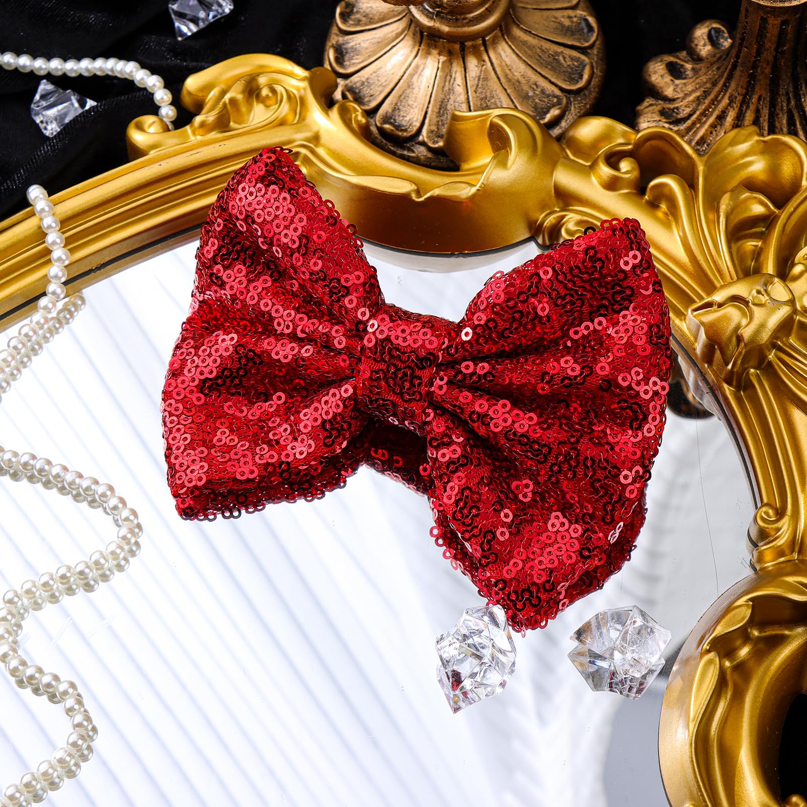 Lanmerry hair clip sequin bow adds instant dress-up flair for special occasions