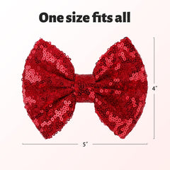 Lanmerry hair clip 5-inch red sequin bow for toddlers