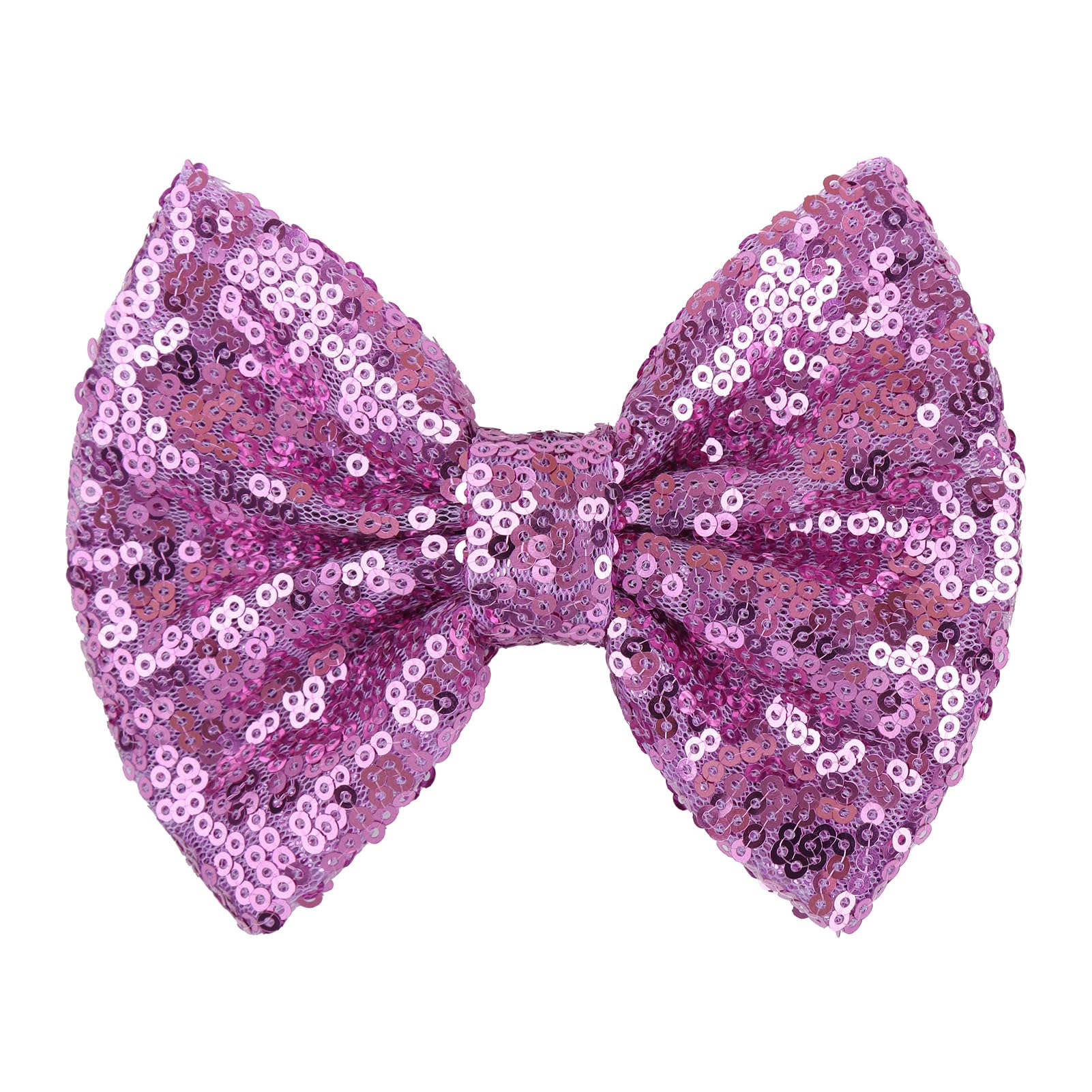 Lanmerry hair clip 5-inch sequins bow in purple with alligator clip for secure everyday wear.