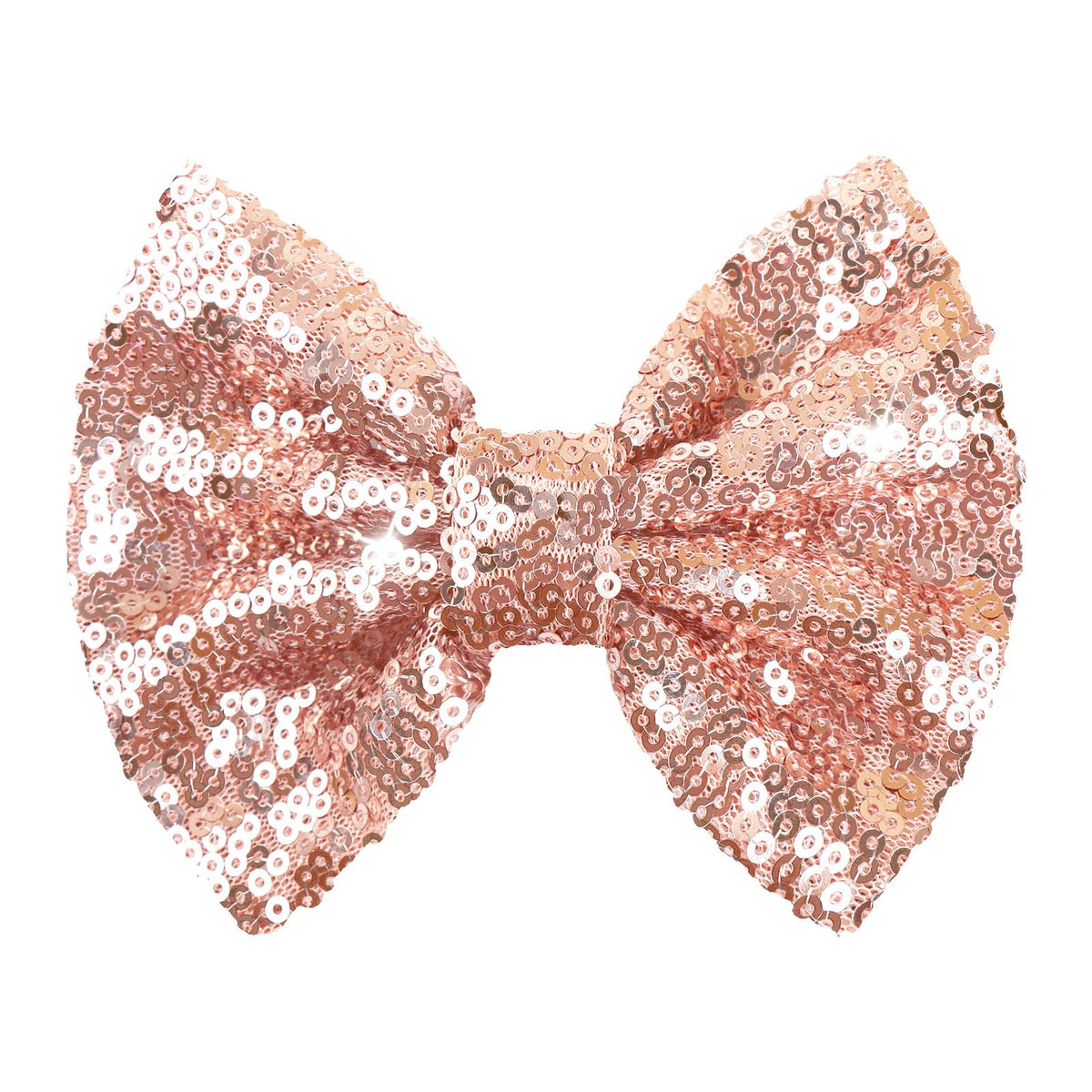 Lanmerry hair clip rose gold sequin bow for 5 inch sparkle and everyday wear