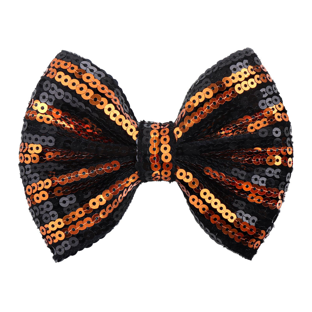Lanmerry Halloween baby bow on alligator clip with black stripe for daily outfits