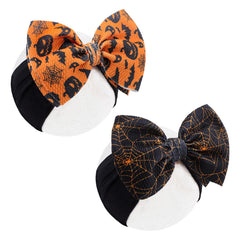 Lanmerry Halloween baby bow in soft nylon, gentle on newborn skin.