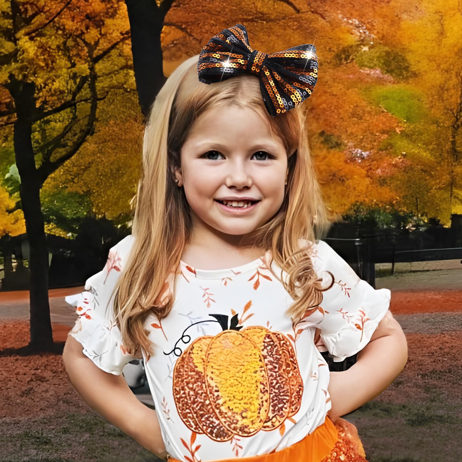 Lanmerry Halloween bow ghost pattern for festive photos and outfits