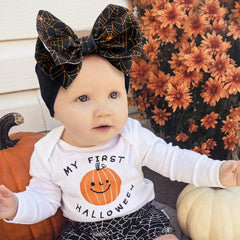 Lanmerry Halloween headbands for newborns, stretchy nylon fit.
