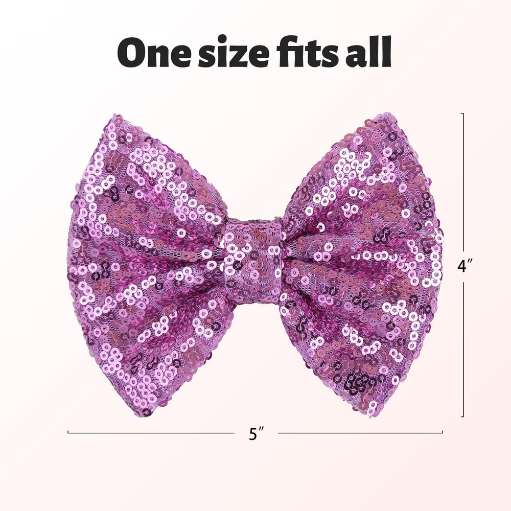 Lanmerry premium sequins fabric bow clip resists fading for lasting sparkle.