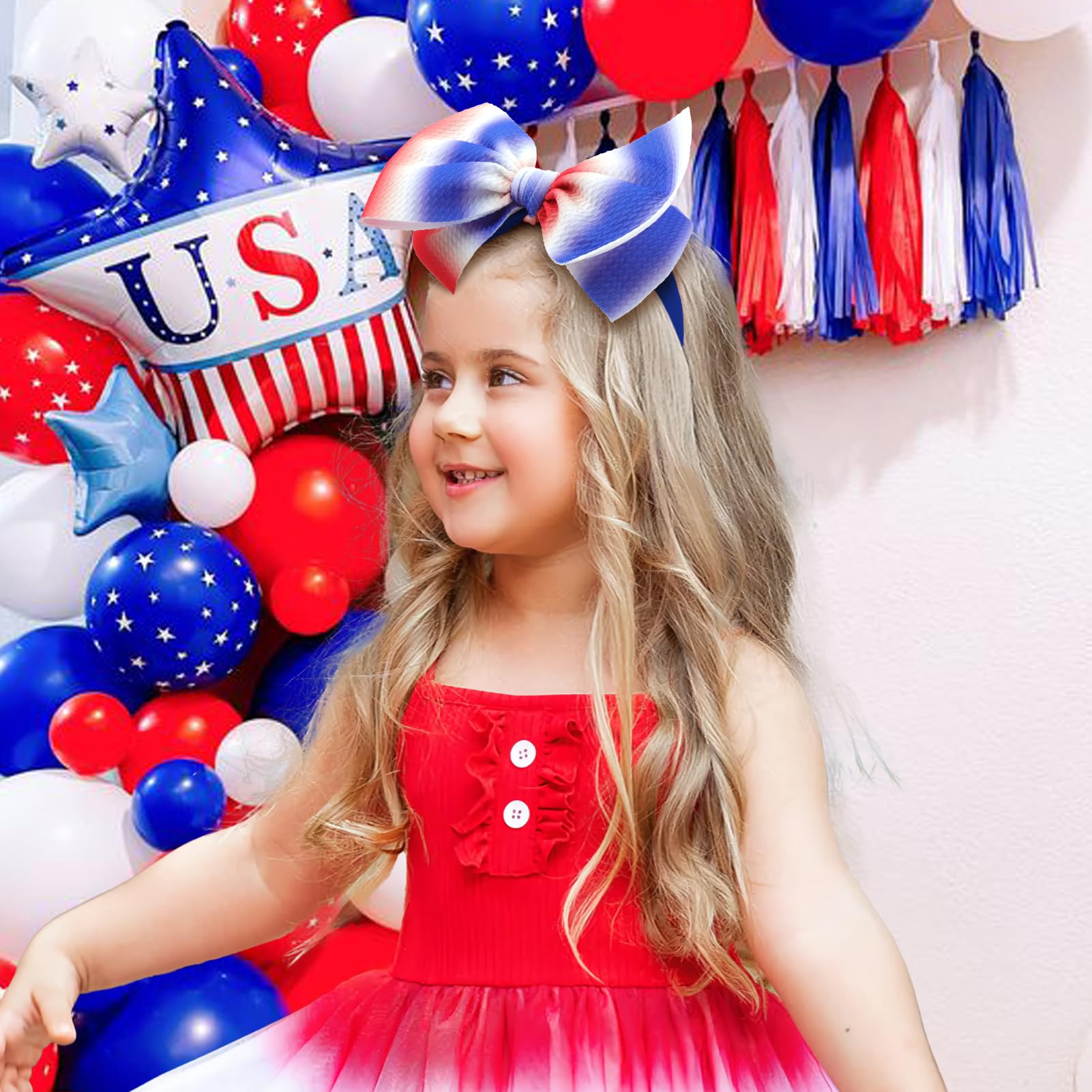 Lanmerry infant headband American flag for a patriotic newborn look.