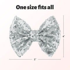 Lanmerry knot bow sequin hair clip highlights soft, elegant finish.