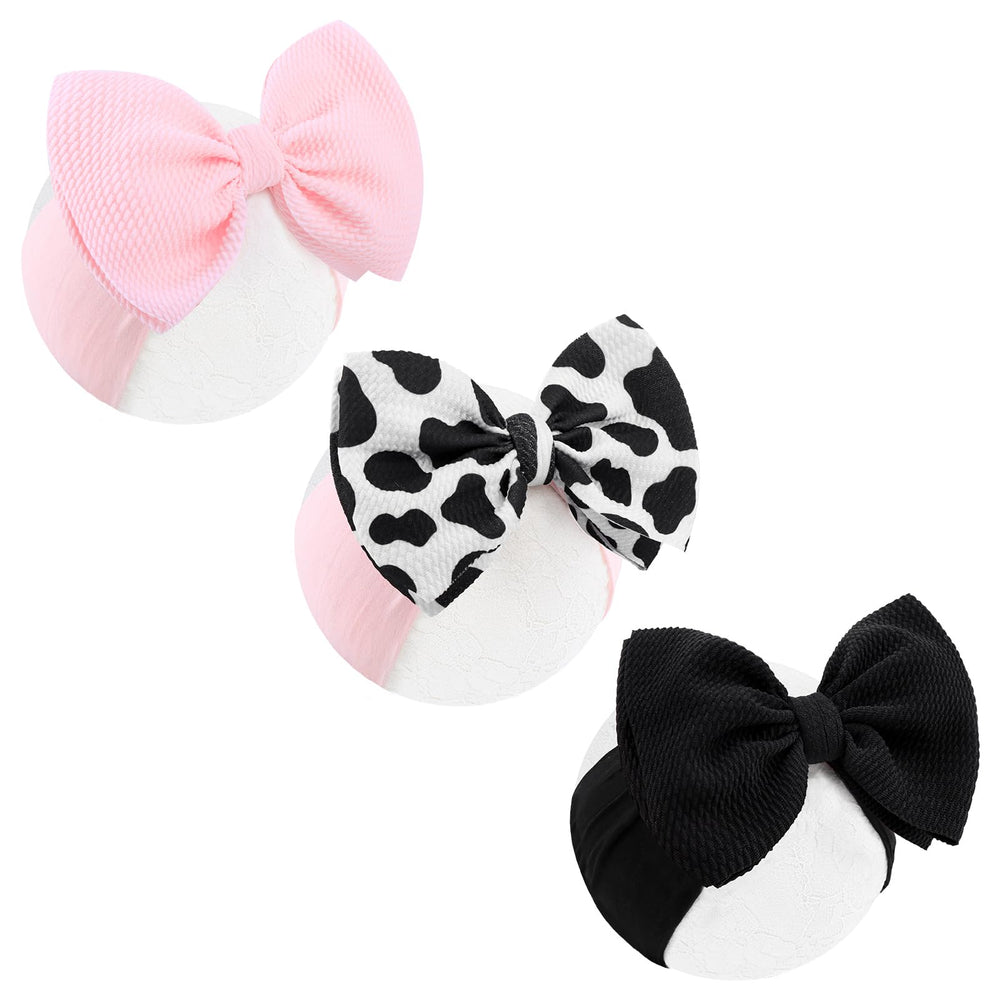 Lanmerry Moo Cow Print 6in bows – front view for cute daily outfits.