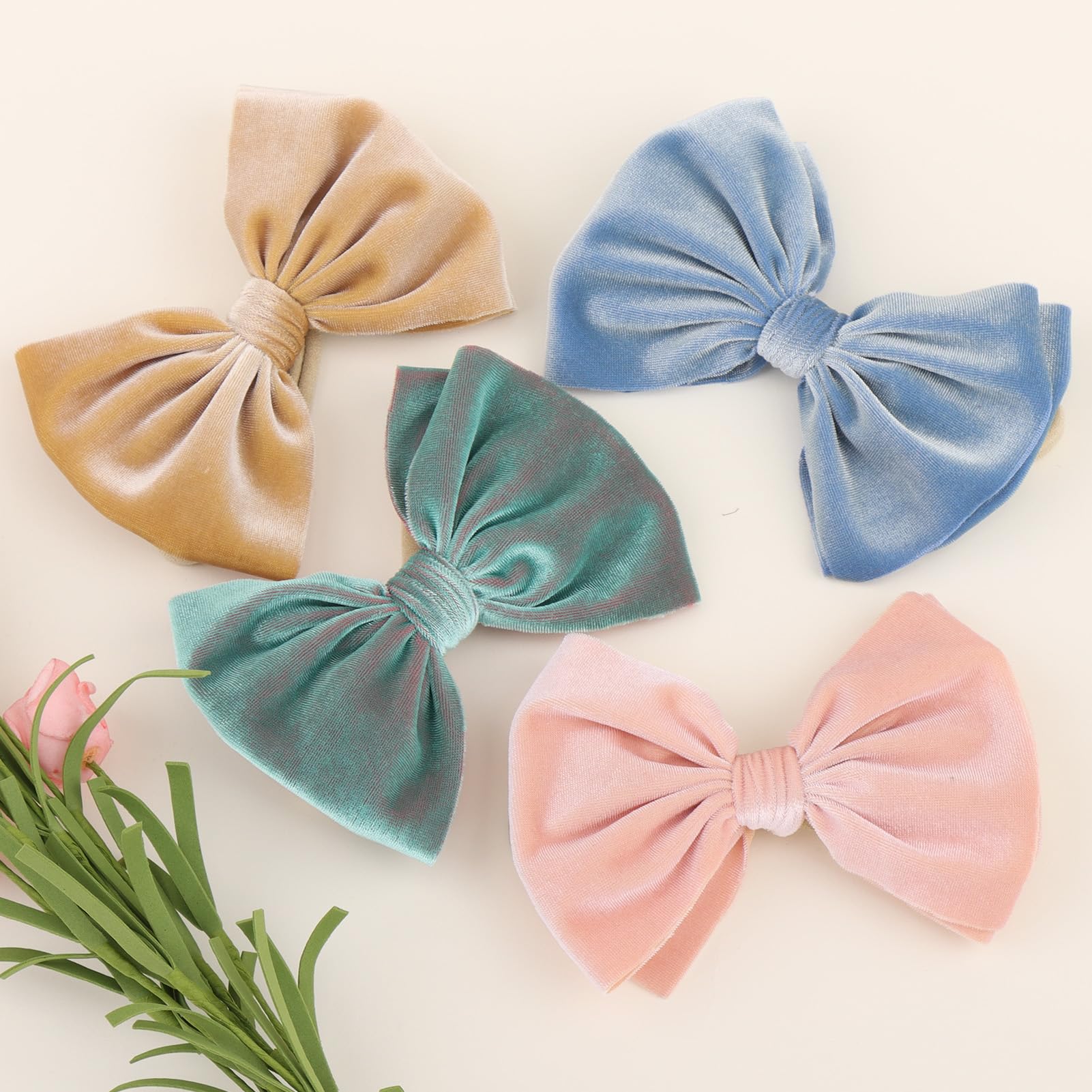 Lanmerry newborn headband velvet bow gift-ready for baby showers