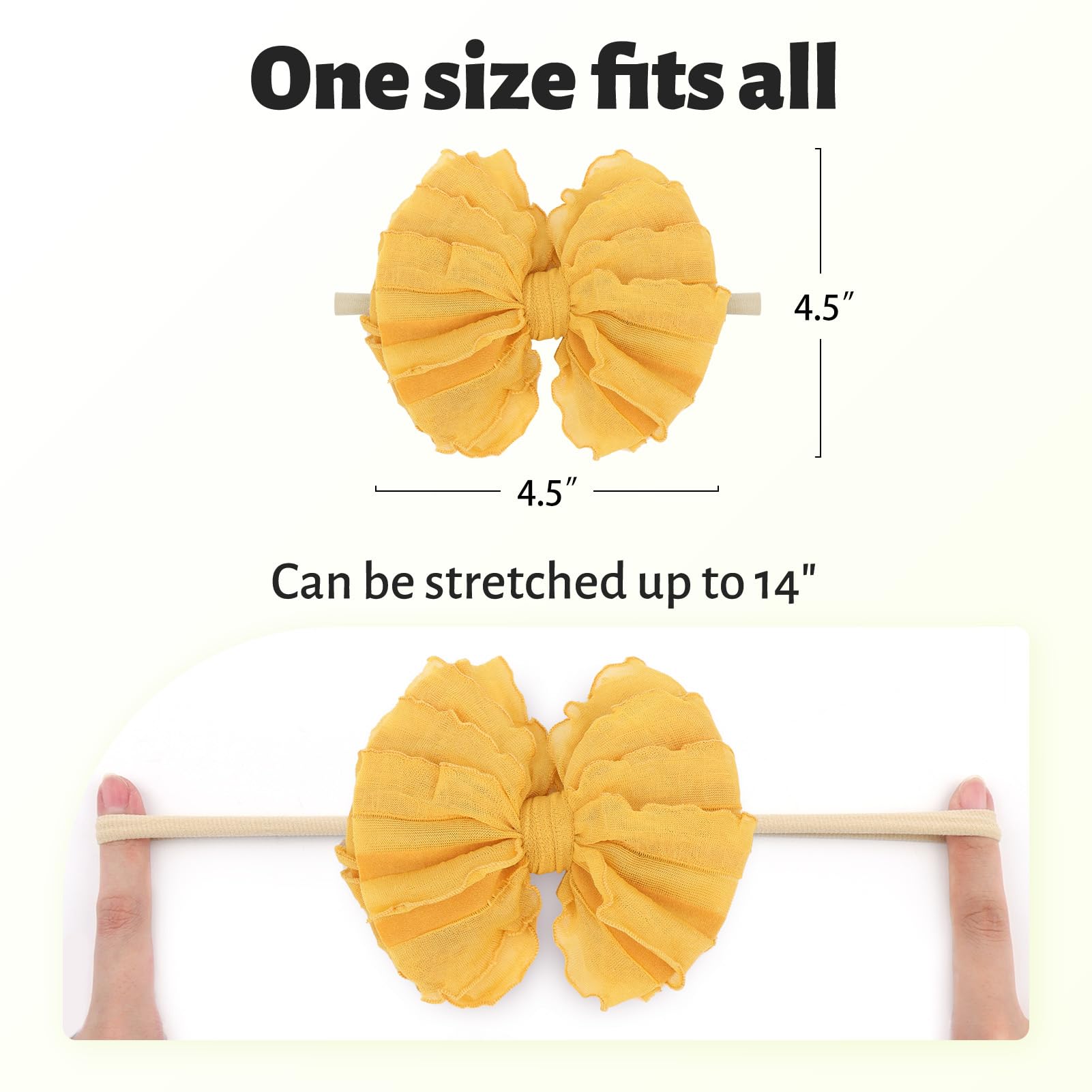 Lanmerry nylon headband; soft, non irritating stretch for babies