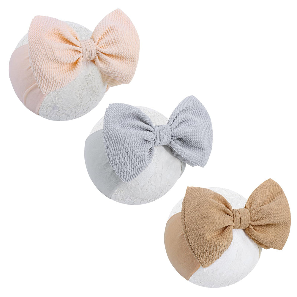 Lanmerry oversized headbands with bows in gray offer three-pack versatility for daily styling.