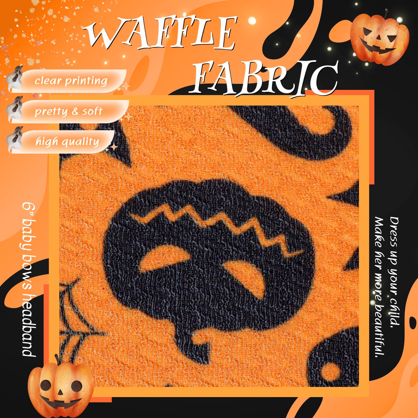 Lanmerry pumpkin-pattern bow adds festive charm to photos.