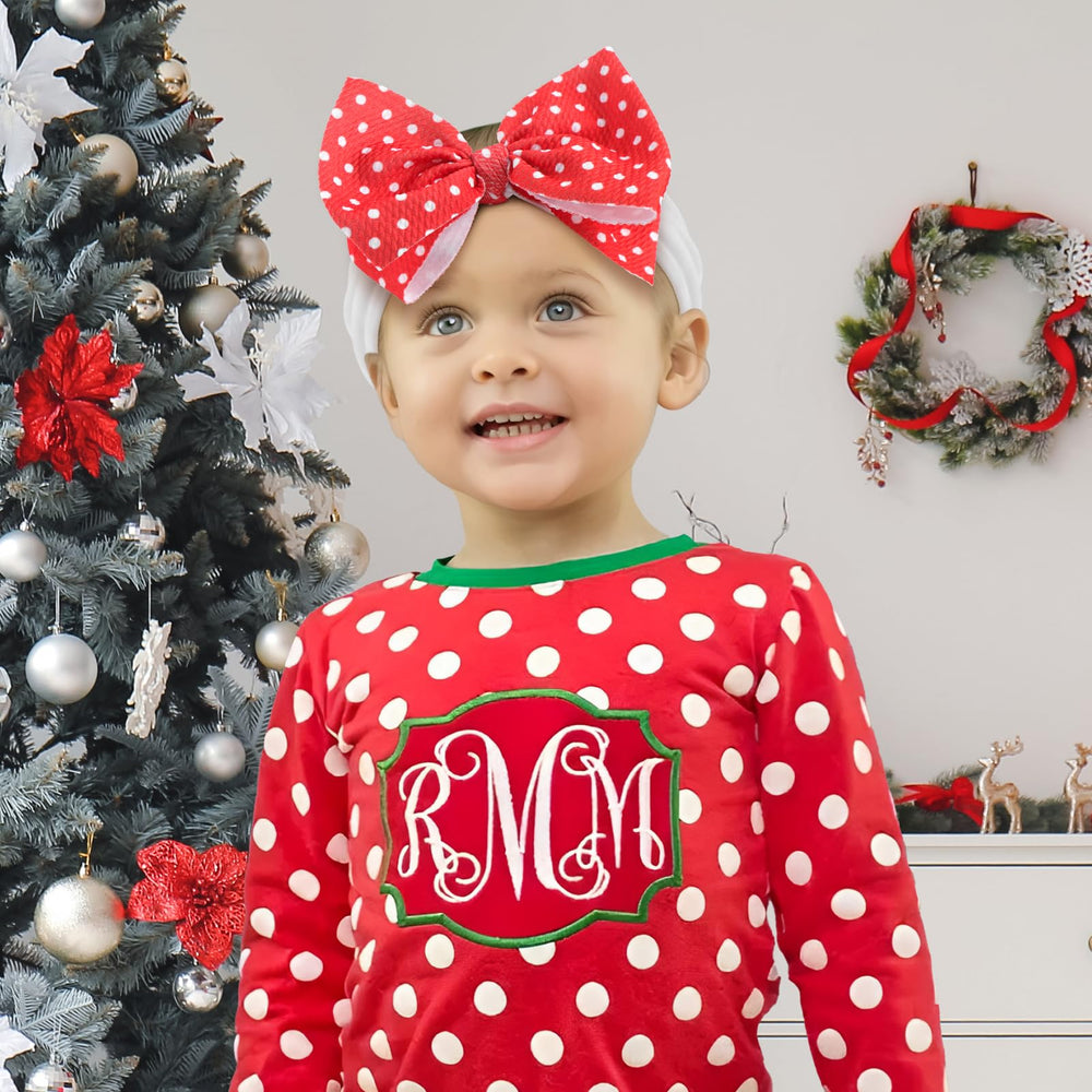 Lanmerry red baby headband — soft fabric for comfy wear.