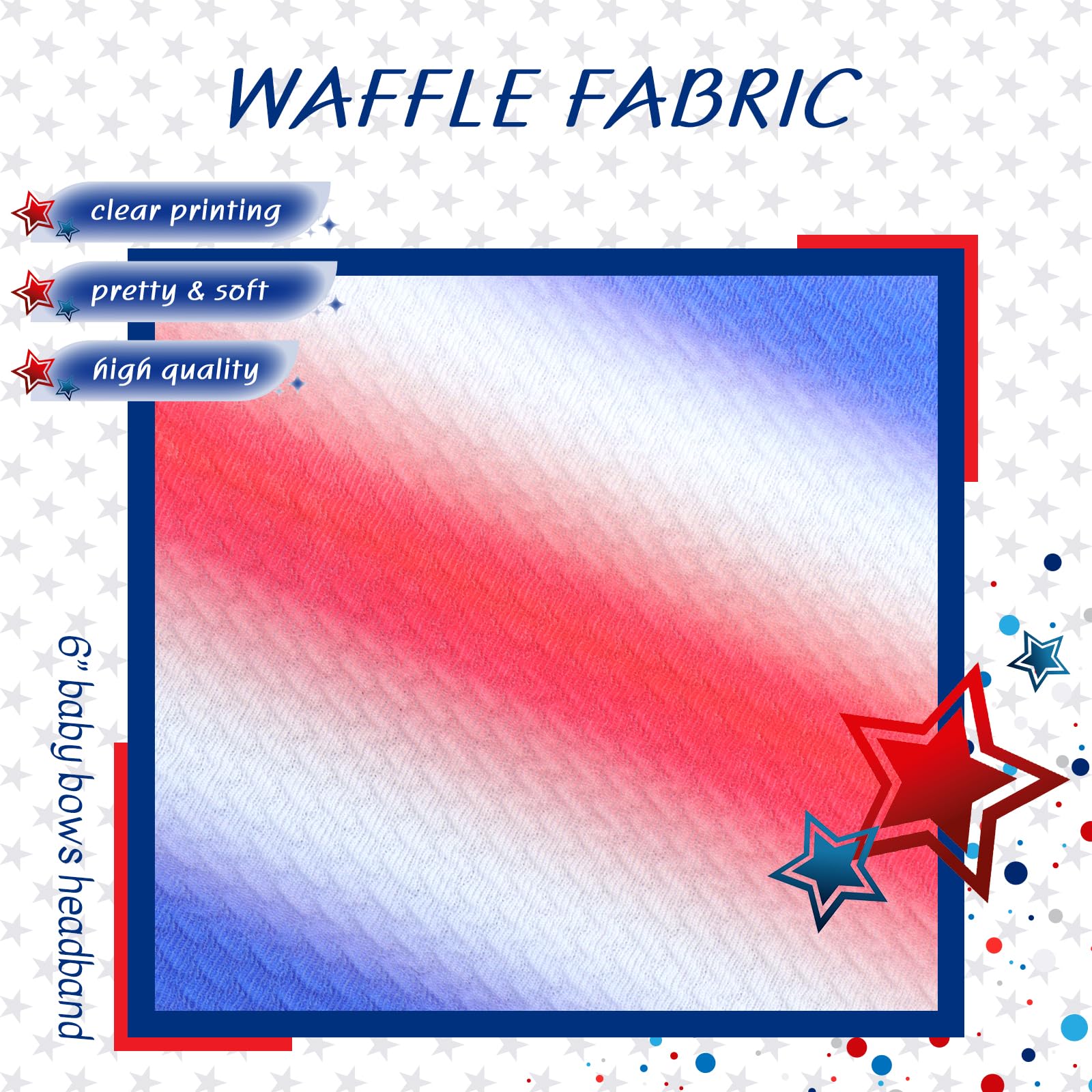 Lanmerry red white blue headwrap in soft nylon for everyday wear.