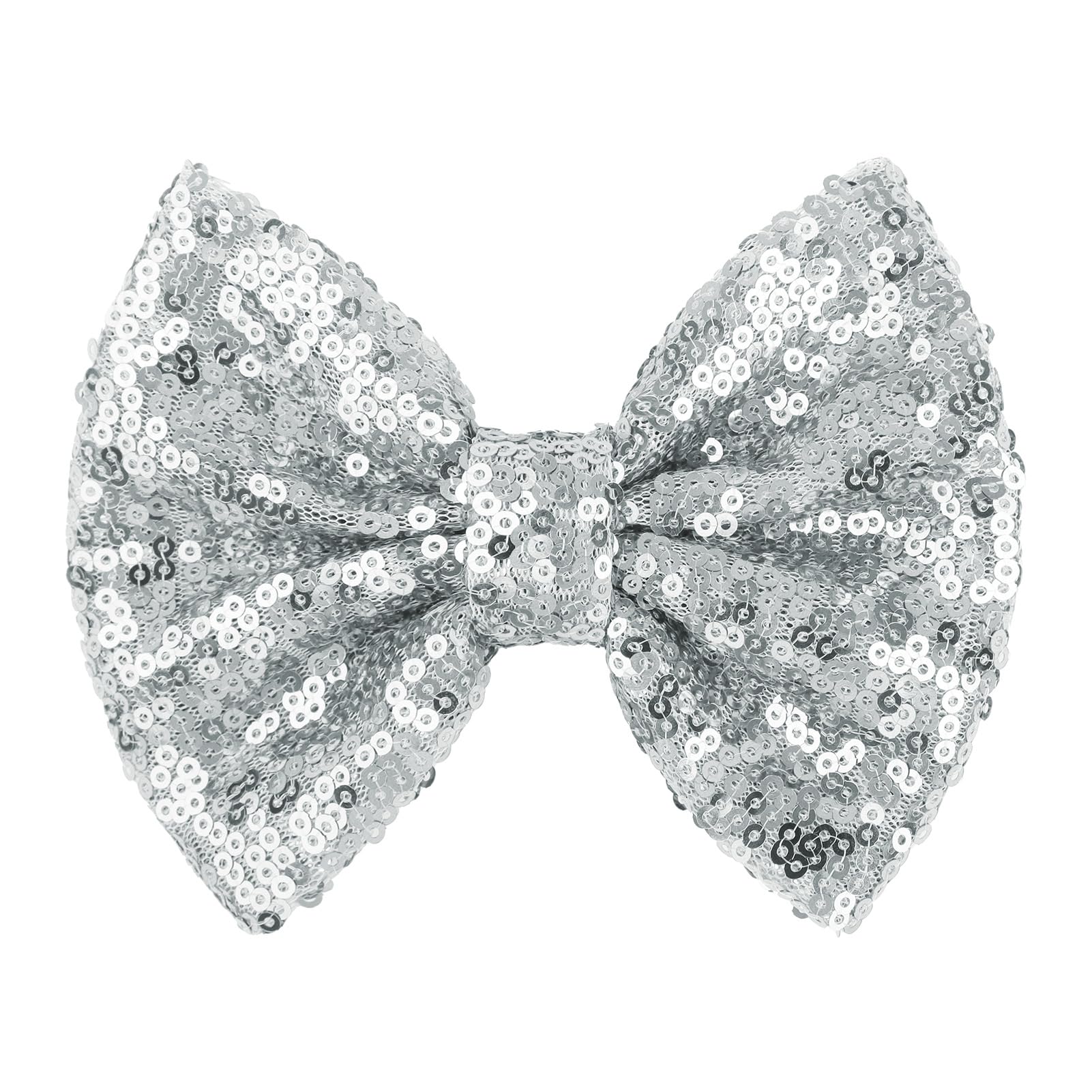 Lanmerry sequins alligator clip 5inch bow adds festive flair for daily hairstyles.
