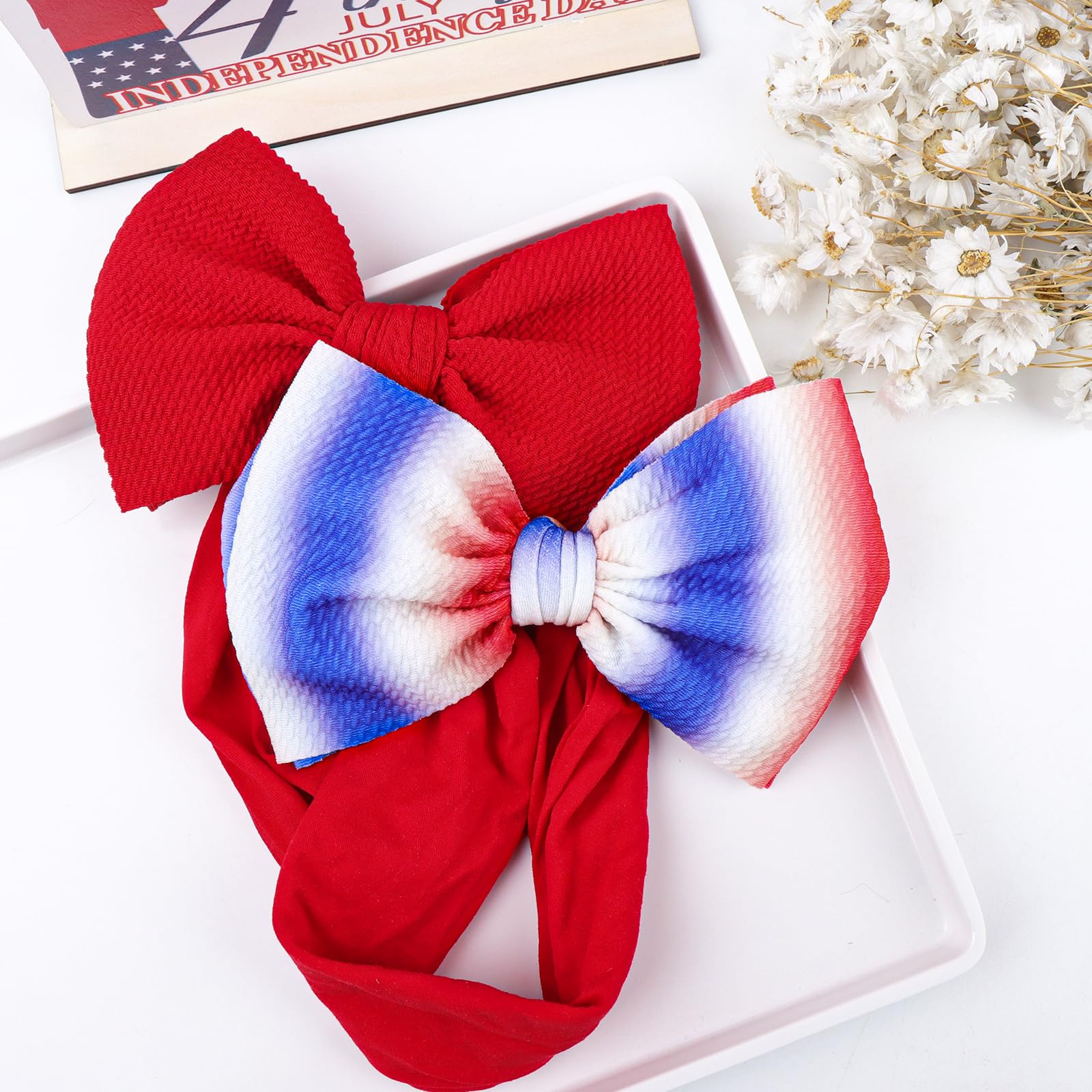 Lanmerry soft nylon baby bows gentle on hair during long wear.