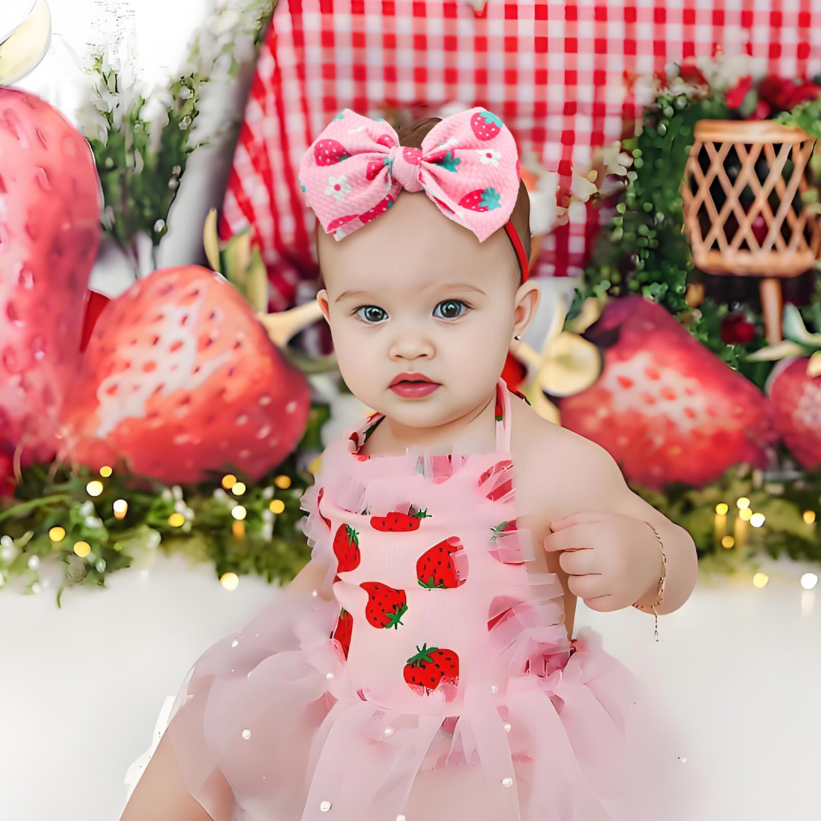 Lanmerry strawberry-pattern headbands add adorable style for everyday outfits.