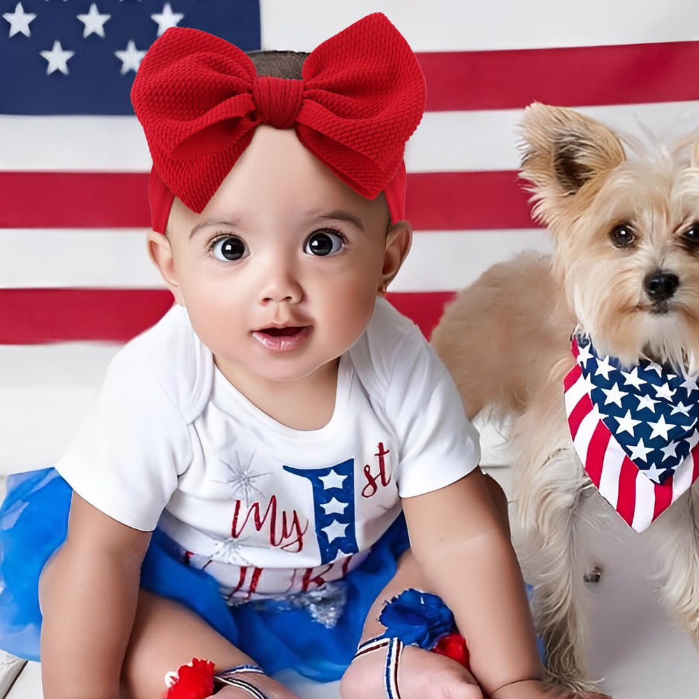 Lanmerry toddler bows patriotic stars offers stretchable comfort for growing kids.