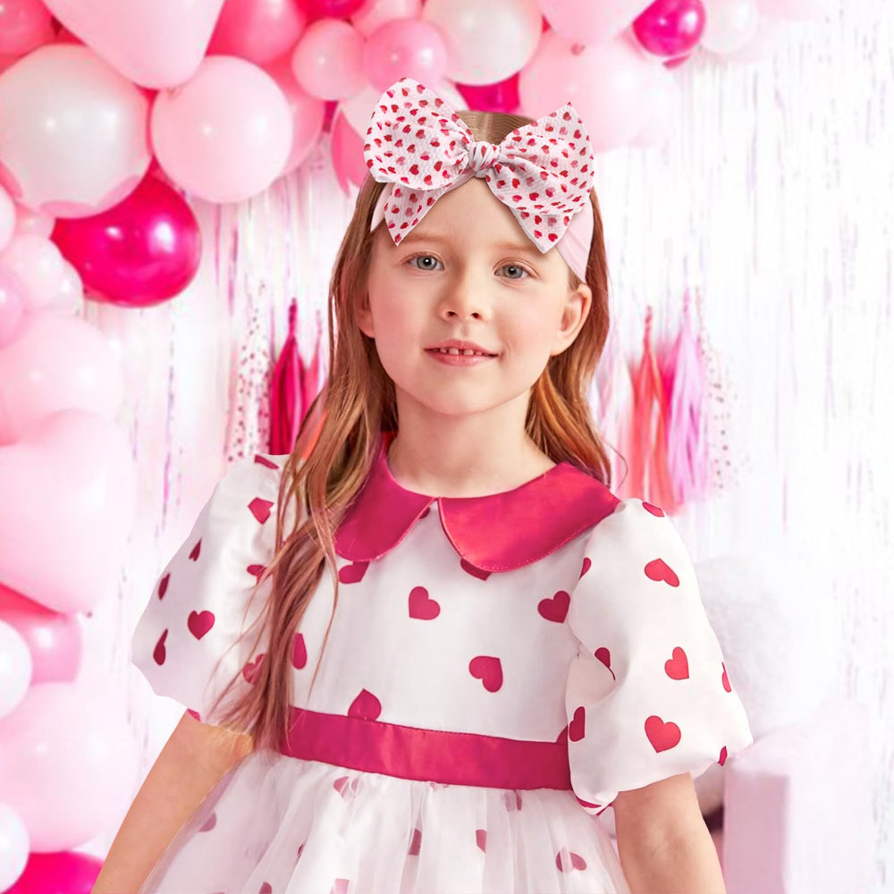 Lanmerry Valentine Headband waffle fabric close-up showing soft stretch for newborns