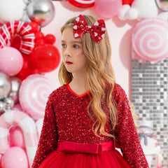 Lanmerry Valentine heart hair clip in pink sequin, perfect for cute party outfits.