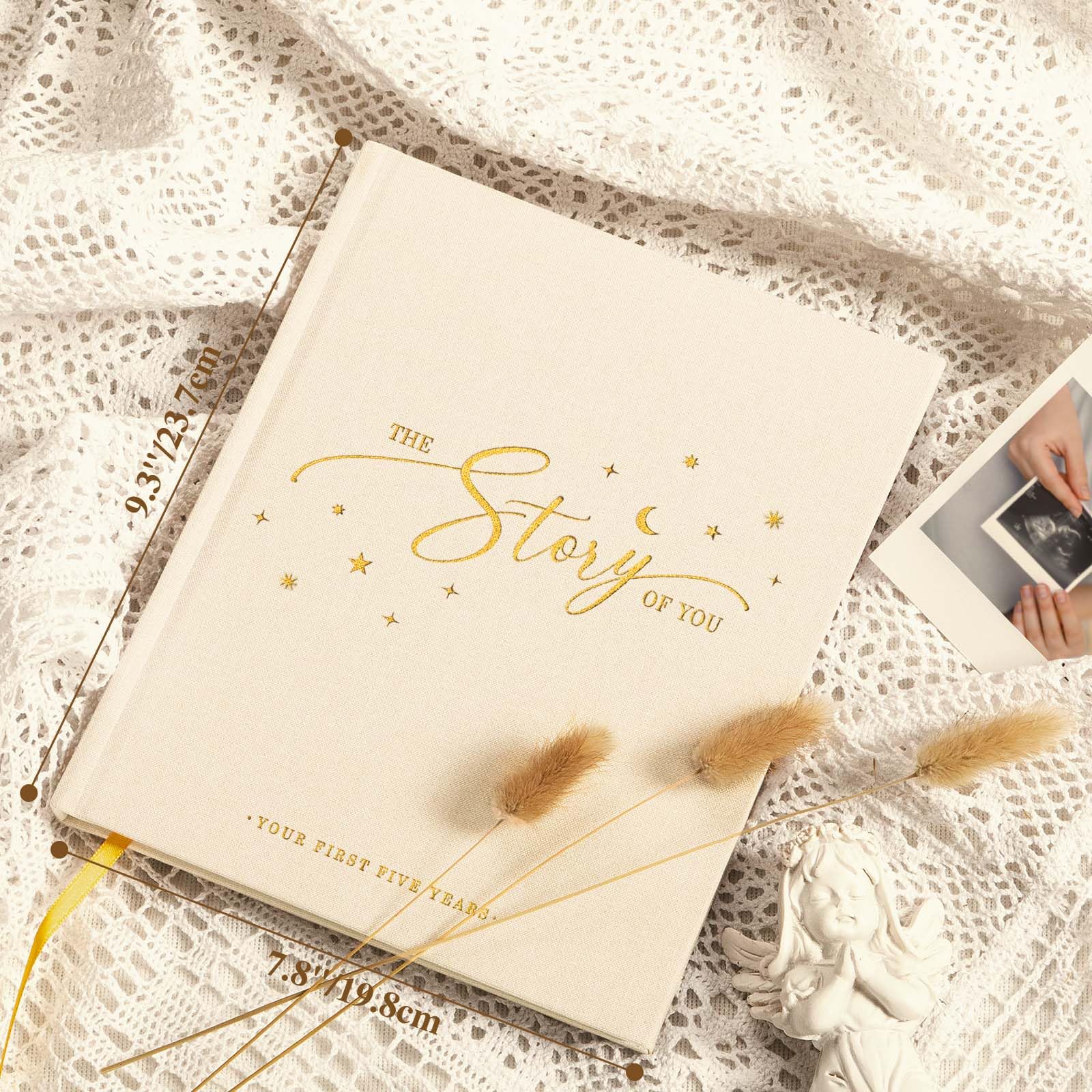 Lanpn baby memory book spine and layout designed for easy writing and layout