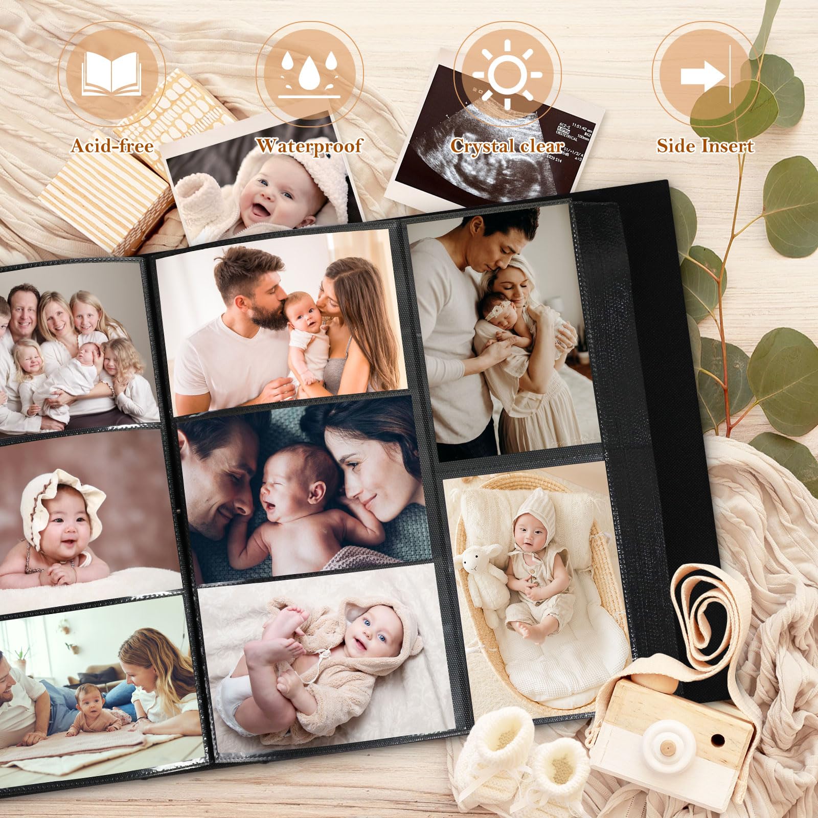 Lanpn 4x6 pocket layout supports horizontal and vertical photos.