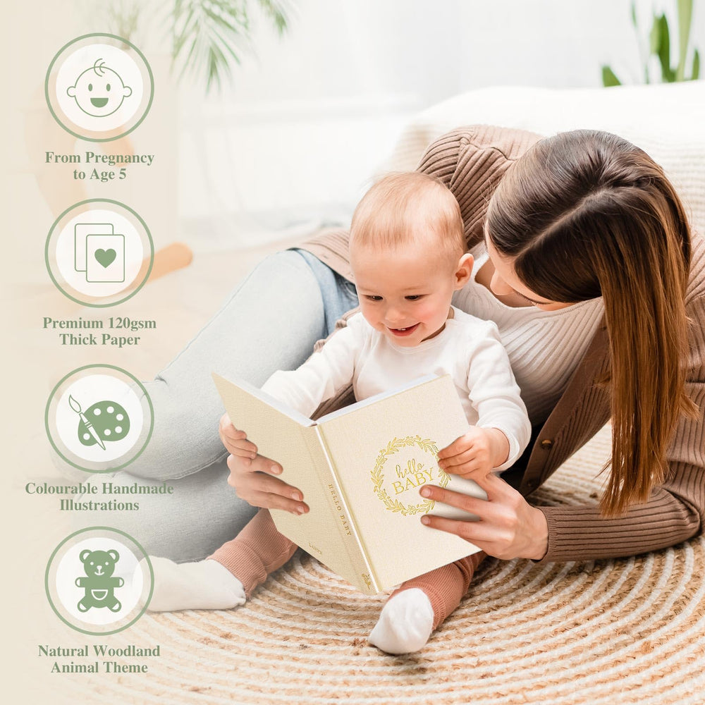 Lanpn Hello Baby Memory Book compact size – travel-friendly for on-the-go memory keeping.