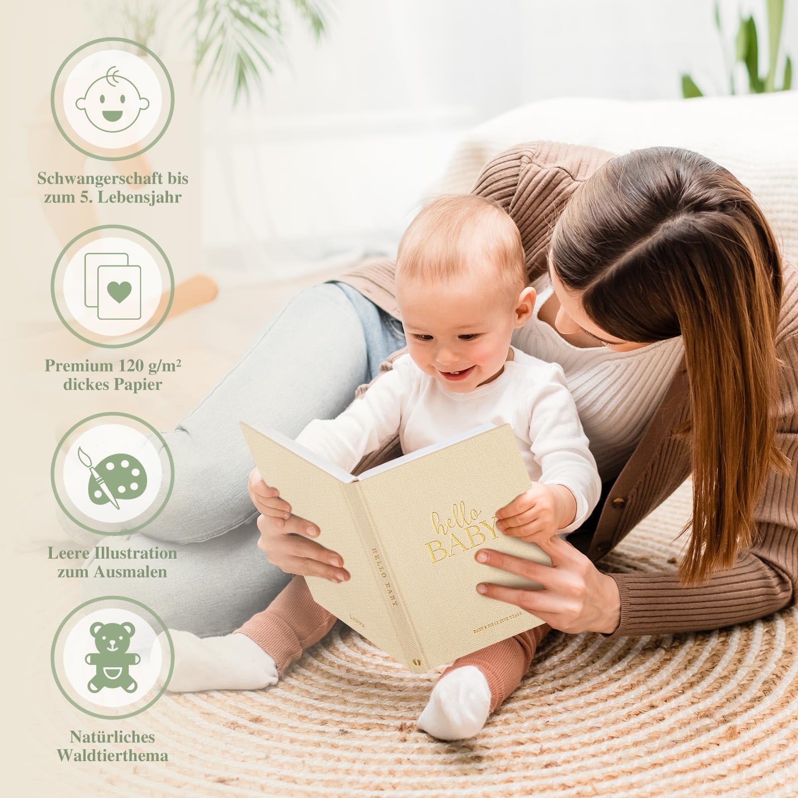 Lanpn Hello Baby keepsake makes a thoughtful gift for new parents and baby showers.