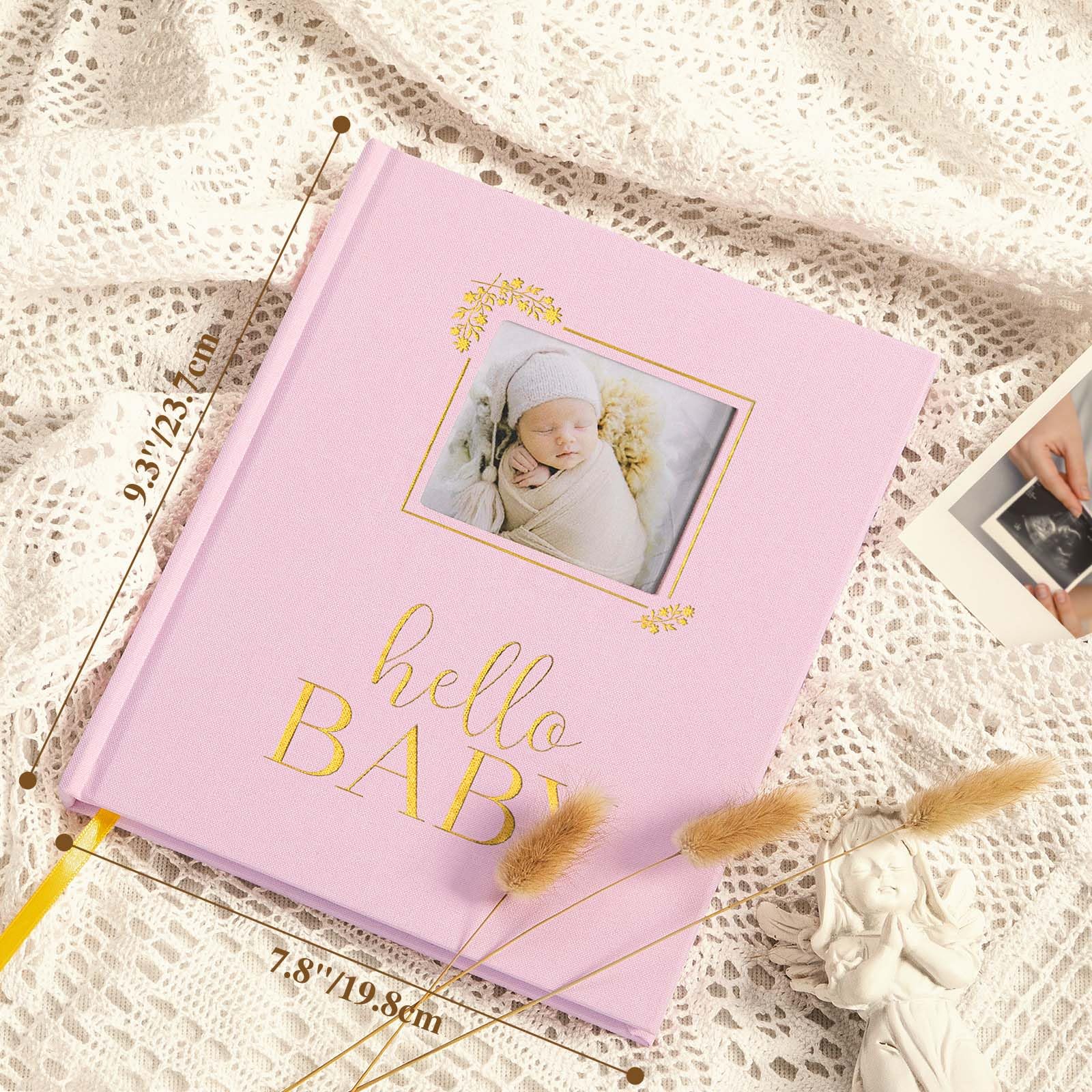 Lanpn Hello Baby Memory Book laid-flat design aids easy writing and photo placement.