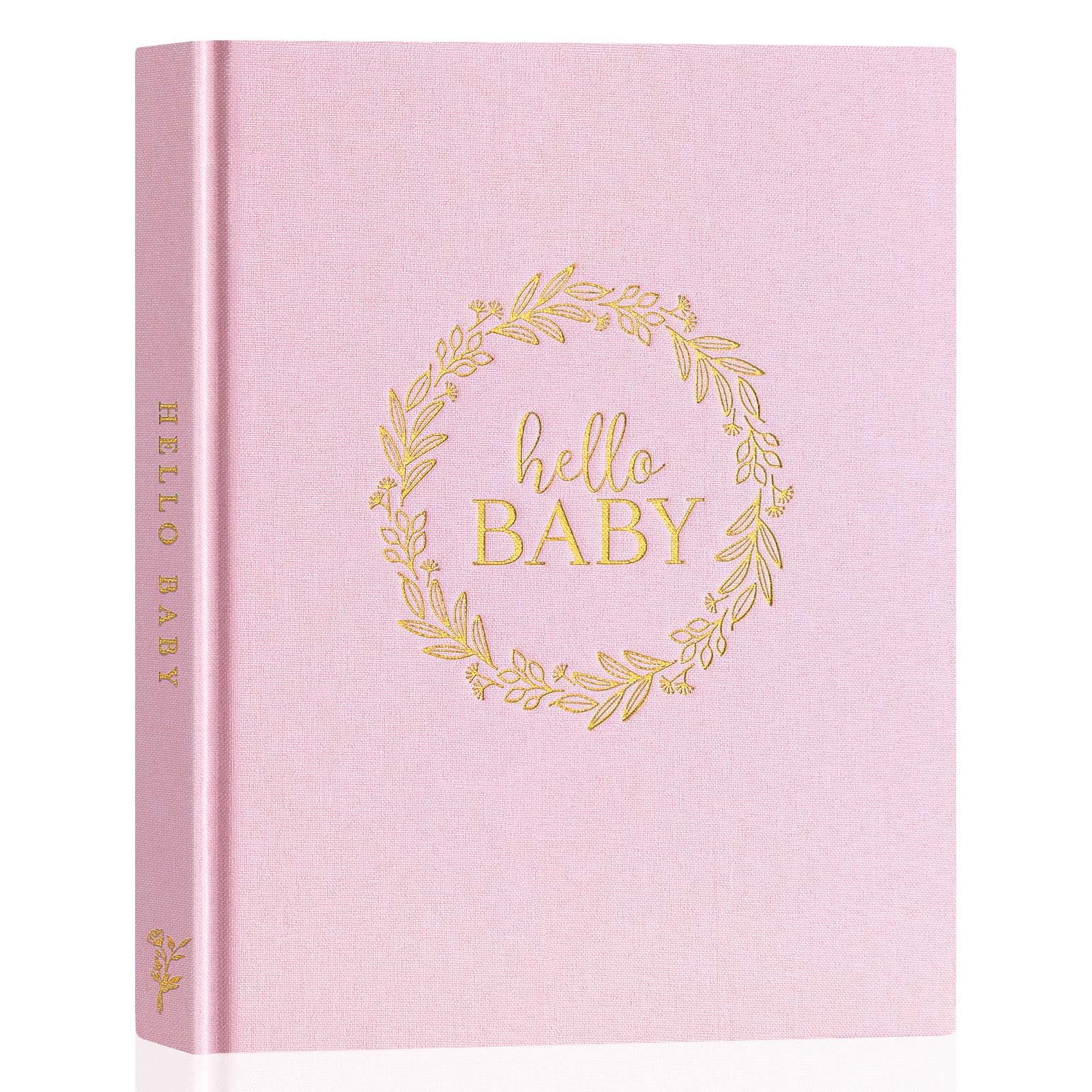 Lanpn Hello Baby Memory Book pink cover – a premium keepsake for cherished monthly updates.