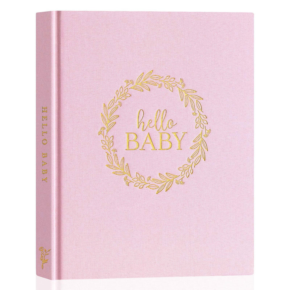 Lanpn Hello Baby Memory Book pink cover – a premium keepsake for cherished monthly updates.