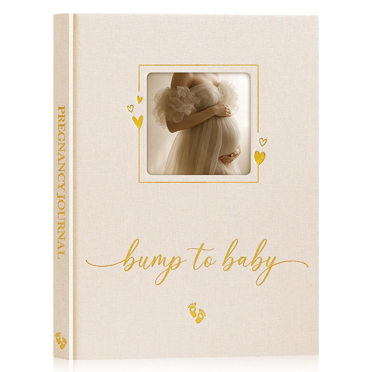 Lanpn pregnancy journal beige cover with linen hardcover for a premium keepsake.