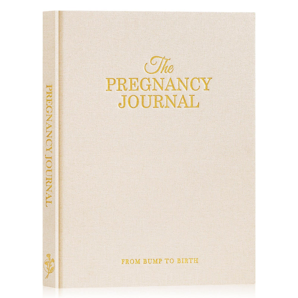 Lanpn pregnancy journal cover in linen texture for durable keepsake