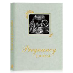 Lanpn pregnancy journal cover sage green with gold foil, premium keepsake