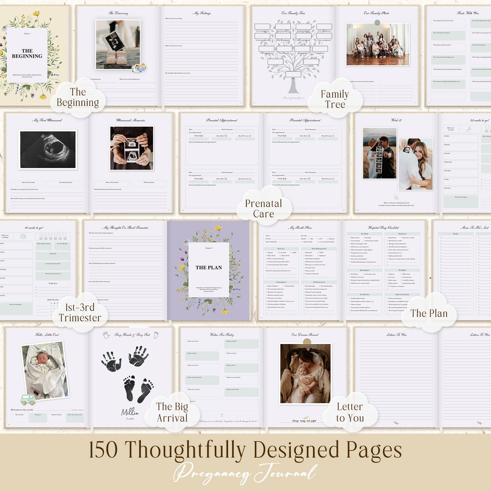 Lanpn pregnancy journal photo space for ultrasound or baby pictures.