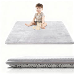 Lansber baby play mat with 1.2-inch foam offers cushioned tummy time and non-slip backing