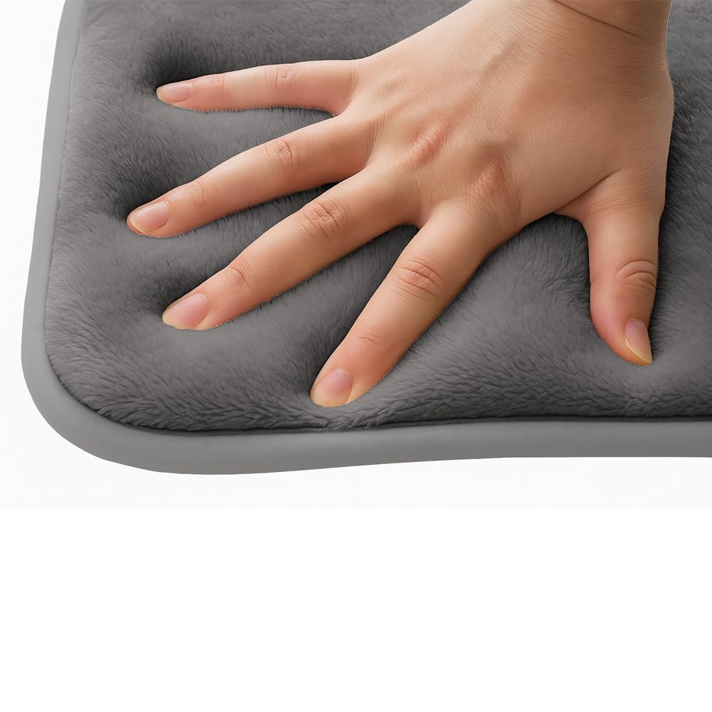 Lansber gray velvet finish on play mat enhancing cozy, modern look