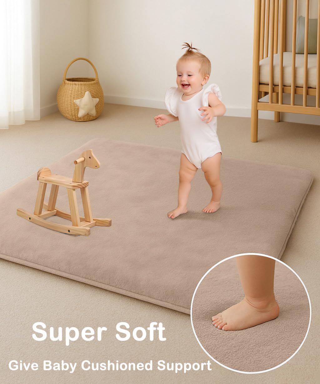 Close-up of Lansber foam cushions showing durable 1.2-inch padding for kids