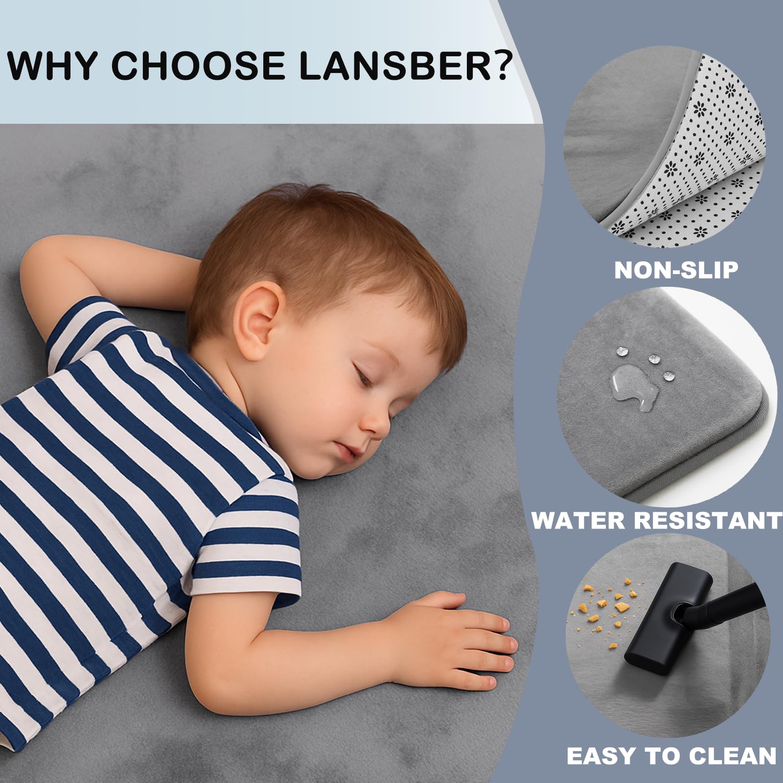 Lansber water-repellent surface resists spills for easy daily cleanup