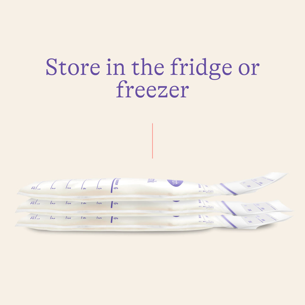 Lansinoh storage bags feature double zip closure for secure storage.
